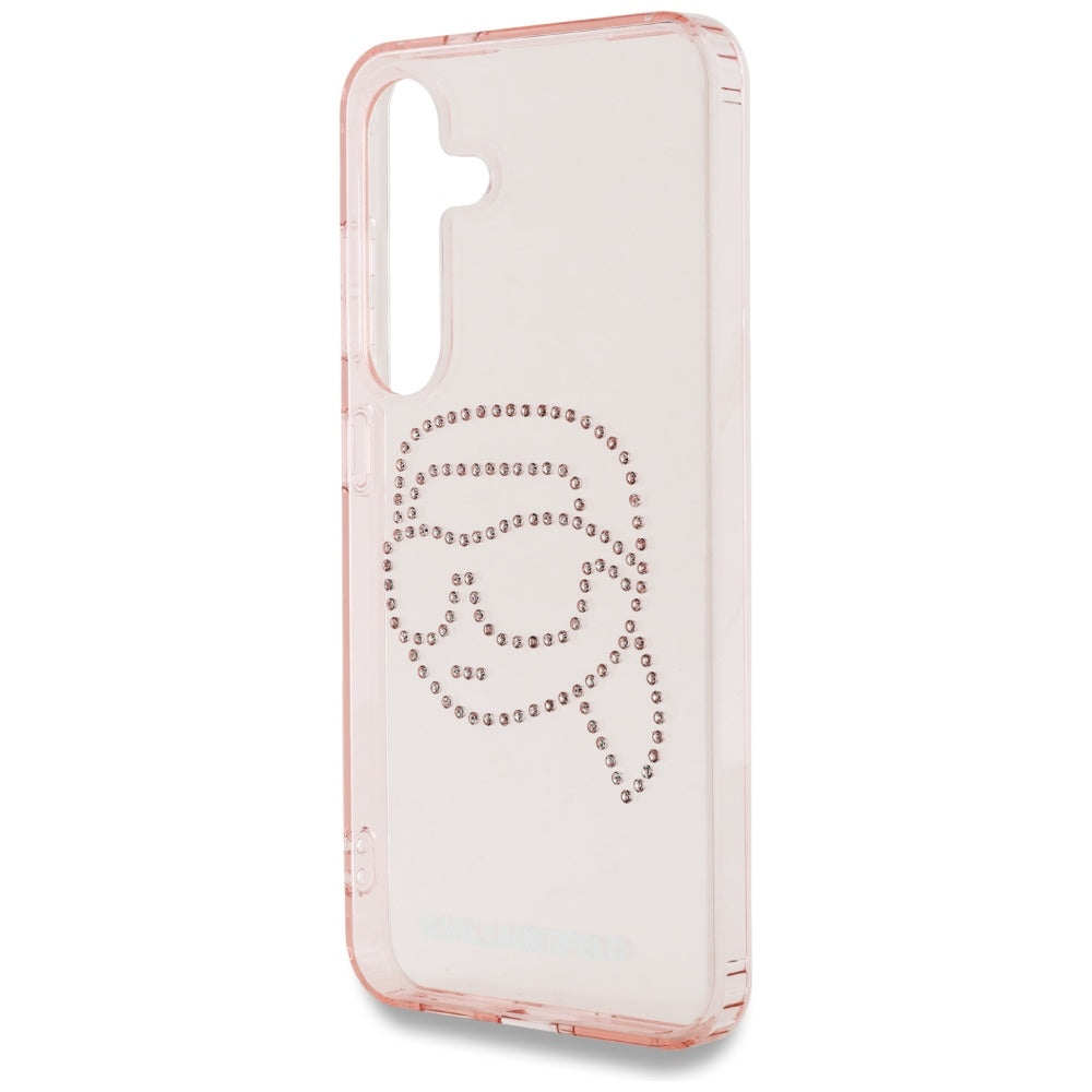 Kotelo Samsung Galaxy S25 S931:lle, Karl Lagerfeld, IML Rhinestones Karl's Head, Pinkki