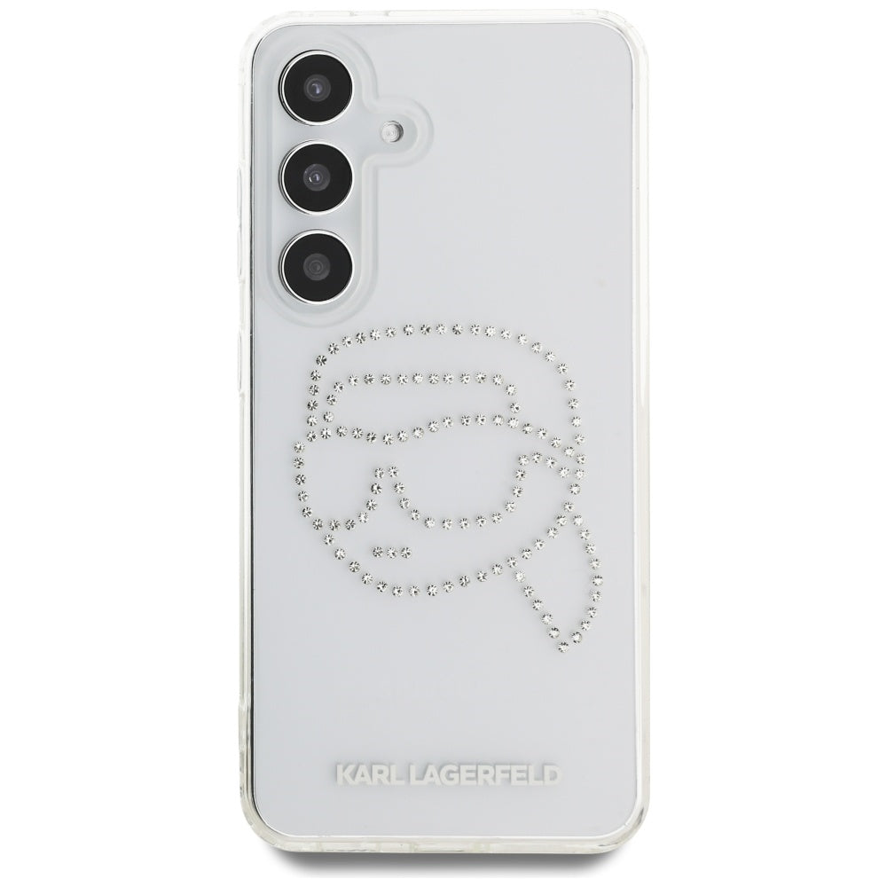 Kotelo Samsung Galaxy S25 S931:lle, Karl Lagerfeld, IML Rhinestones Karl's Head, Läpinäkyvä
