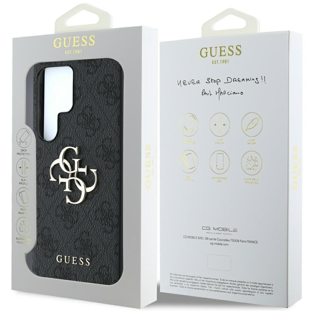 Kotelo Samsung Galaxy S25 Ultra S938:lle, Guess, 4G Big Logo, Musta