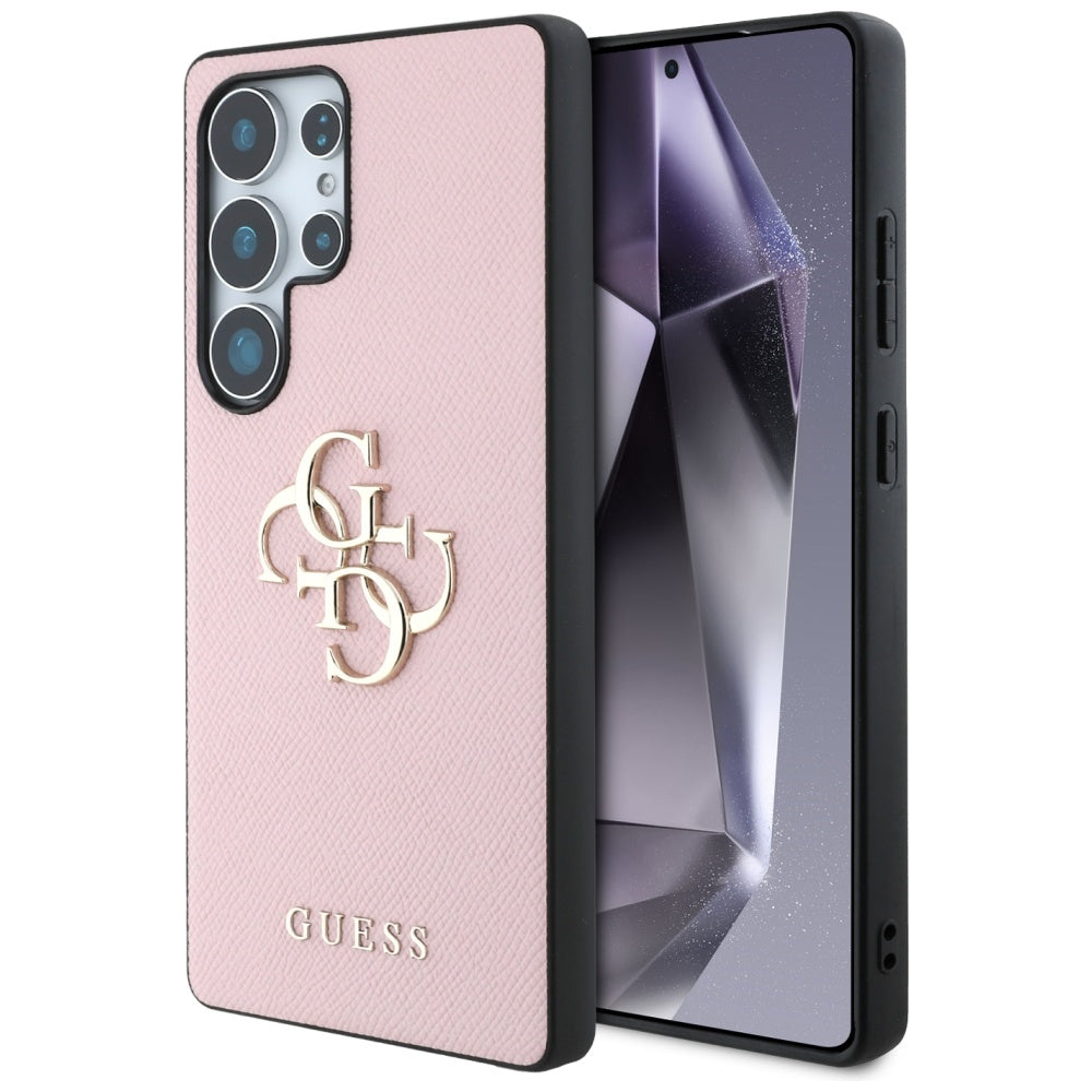 Suojakotelo Samsung Galaxy S25 Ultra S938:lle, Guess, 4G Grained Big and Classic Logo, Pinkki