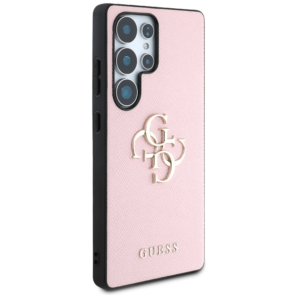 Suojakotelo Samsung Galaxy S25 Ultra S938:lle, Guess, 4G Grained Big and Classic Logo, Pinkki
