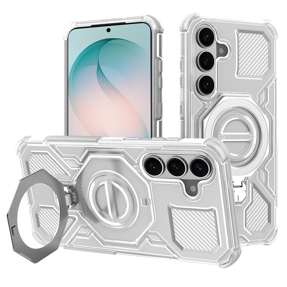 Kotelo Samsung Galaxy S26 Plus -puhelimelle, Techsuit, Carbon Shield Pro, Valkoinen