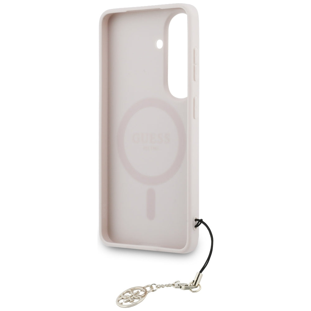 Suojakotelo Samsung Galaxy S26 S942:lle, Guess, 4G Classic Logo Charm, Pinkki