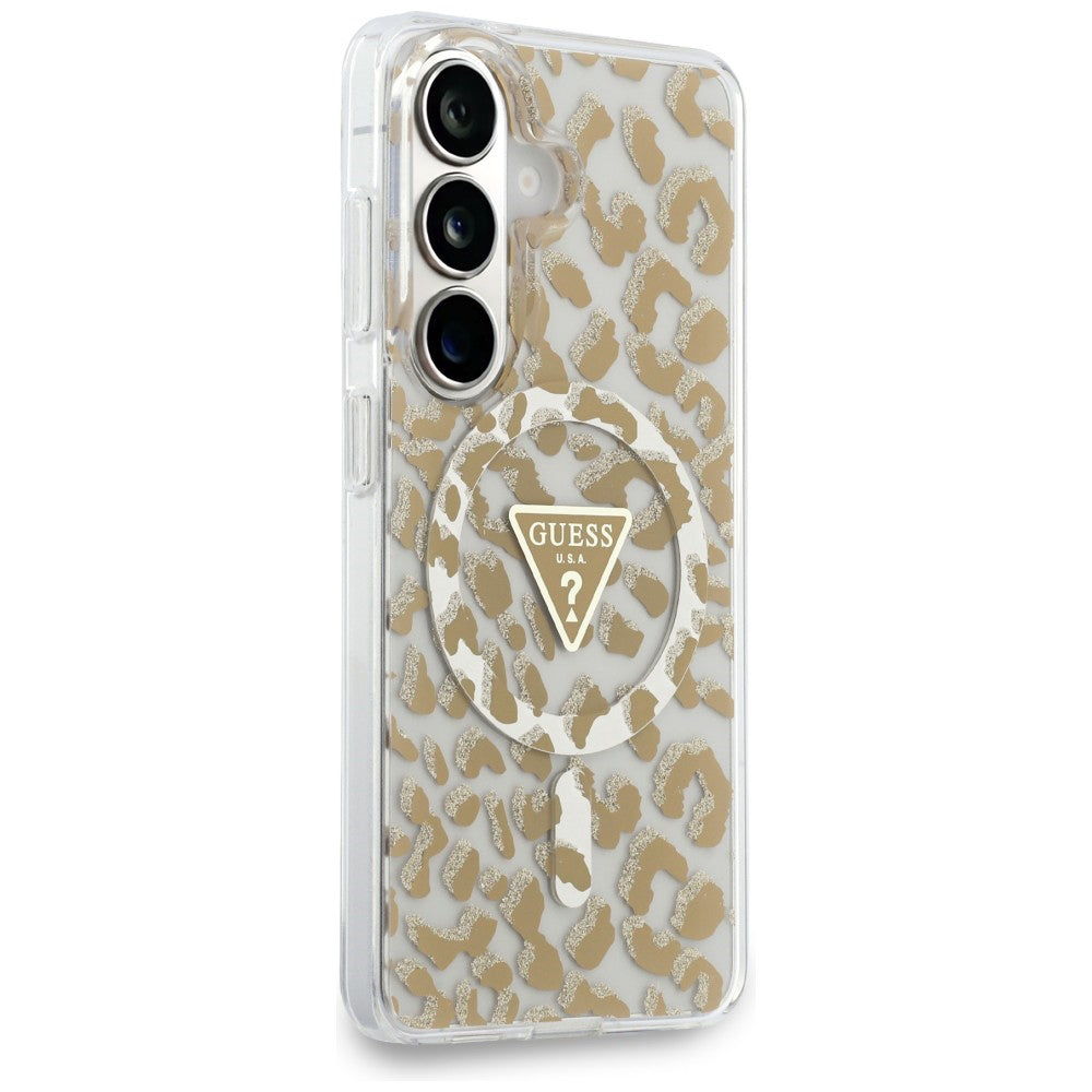 MagSafe-kotelo Samsung Galaxy S26 S942:lle, Guess, IML Leopard -kuosi, Ruskea