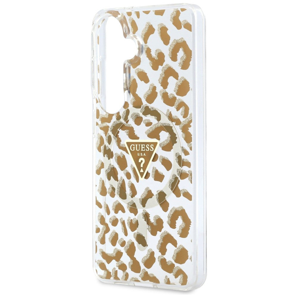 MagSafe-kotelo Samsung Galaxy S26 S942:lle, Guess, IML Leopard -kuosi, Ruskea