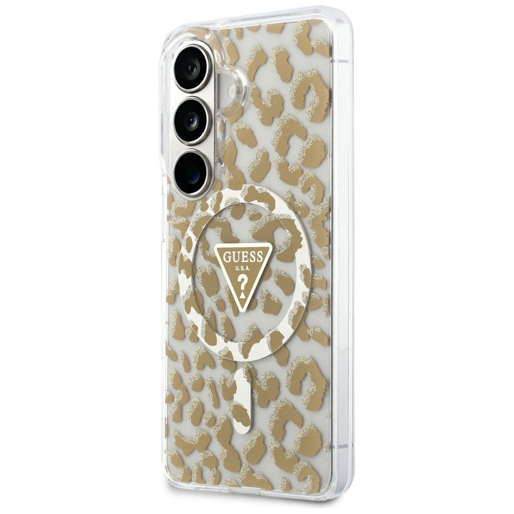 MagSafe-kotelo Samsung Galaxy S26 S942:lle, Guess, IML Leopard -kuosi, Ruskea