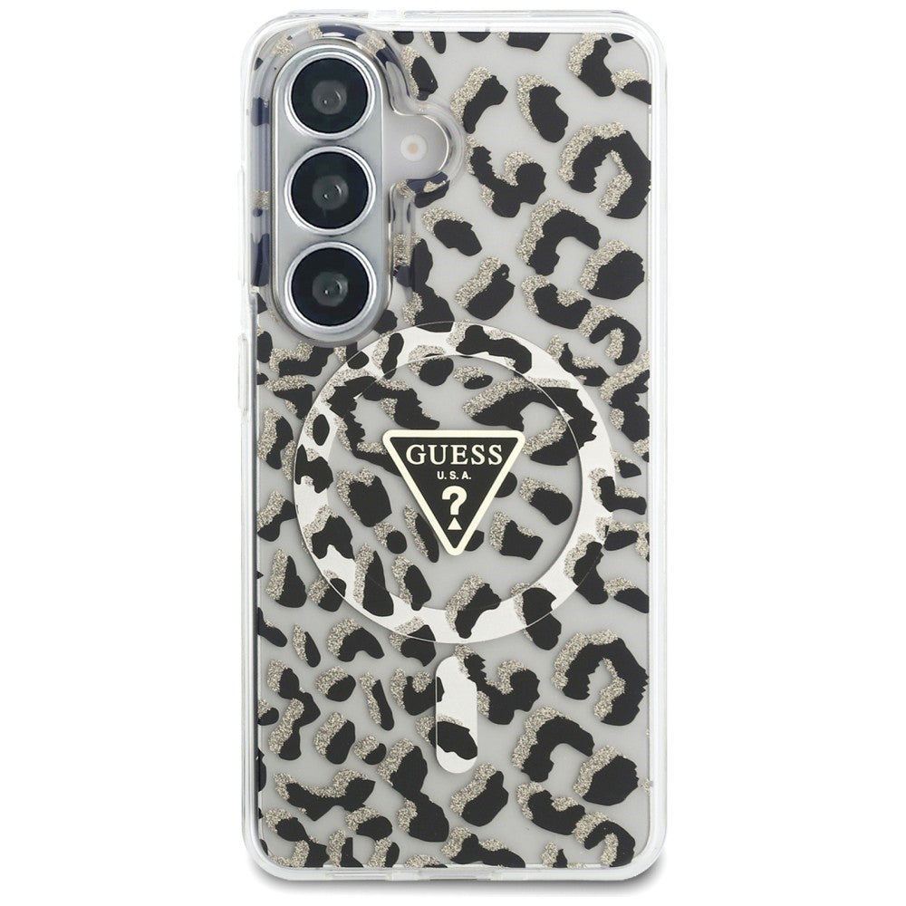MagSafe-kotelo Samsung Galaxy S26 S942:lle, Guess, IML Leopard -kuosi, Musta
