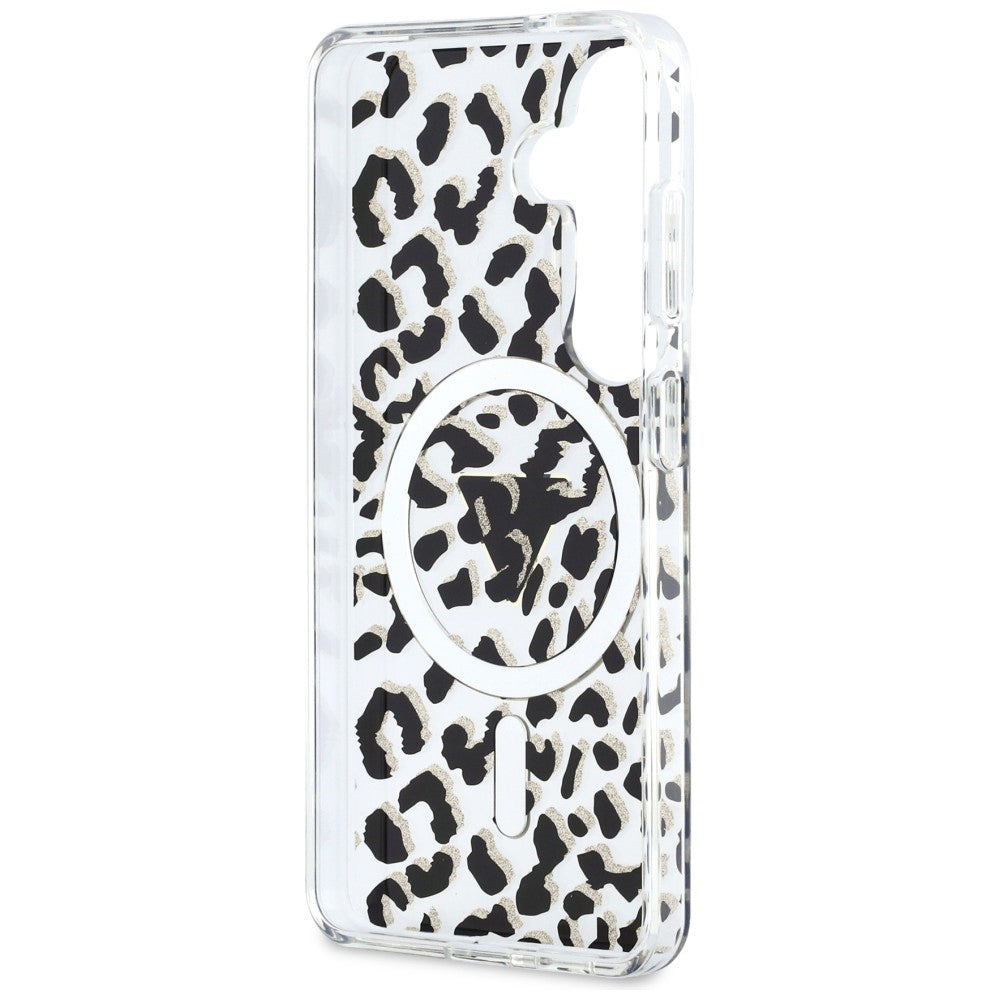 MagSafe-kotelo Samsung Galaxy S26 S942:lle, Guess, IML Leopard -kuosi, Musta