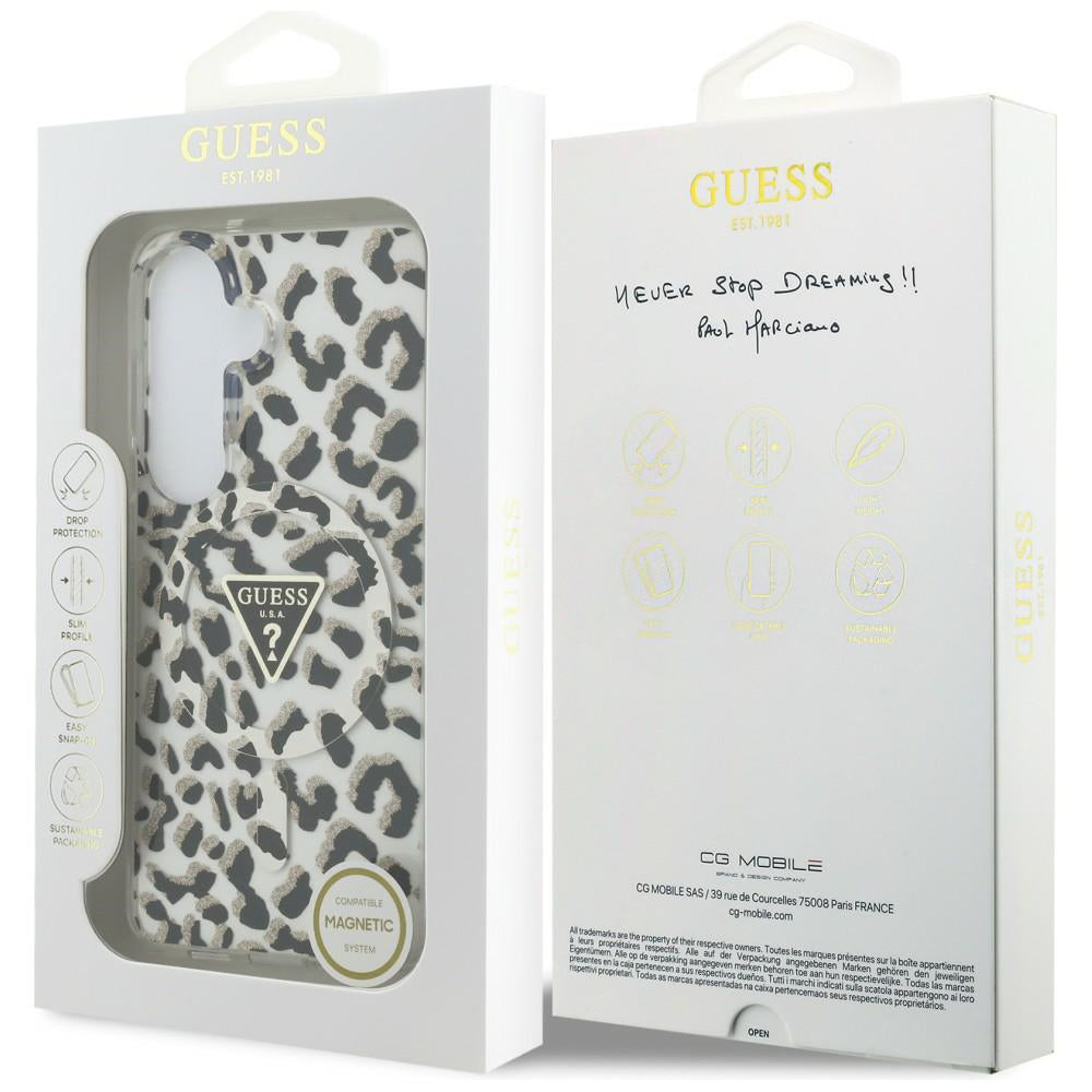 MagSafe-kotelo Samsung Galaxy S26 S942:lle, Guess, IML Leopard -kuosi, Musta