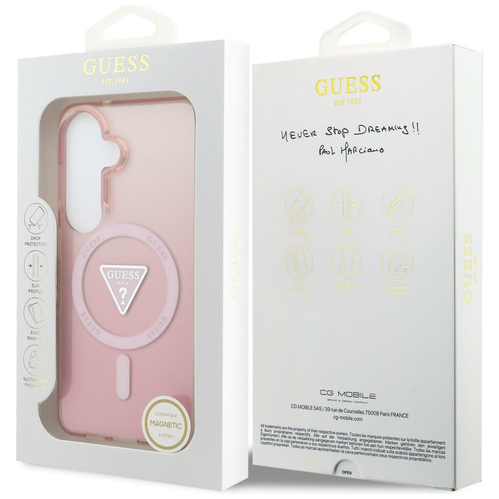 MagSafe-kotelo Samsung Galaxy S26 S942:lle, Guess, IML Gradient Triangle Logo, Pinkki