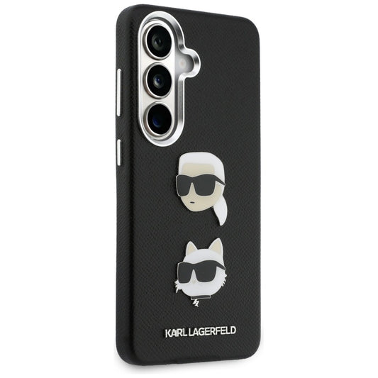Suojakotelo Samsung Galaxy S26 S942:lle, Karl Lagerfeld, Saffiano Karl & Choupette's Head Pin, Musta
