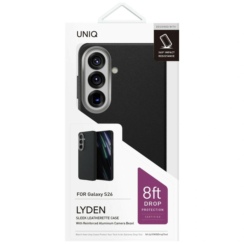 Case for Samsung Galaxy S26 S942, UNIQ, Lyden Leatherette, Black