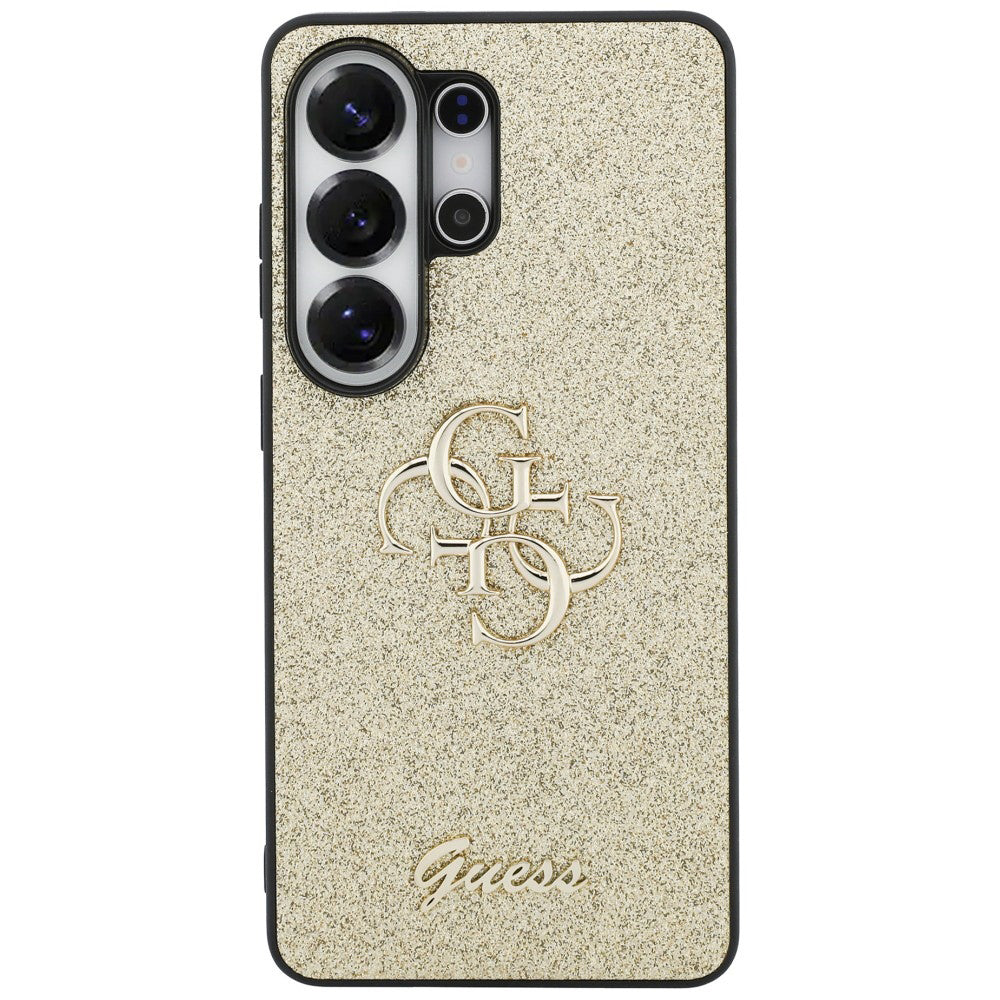Kotelo Samsung Galaxy S26 Ultra S948:lle, Guess, Fixed Glitter Big 4G Metal Frame, Kultainen