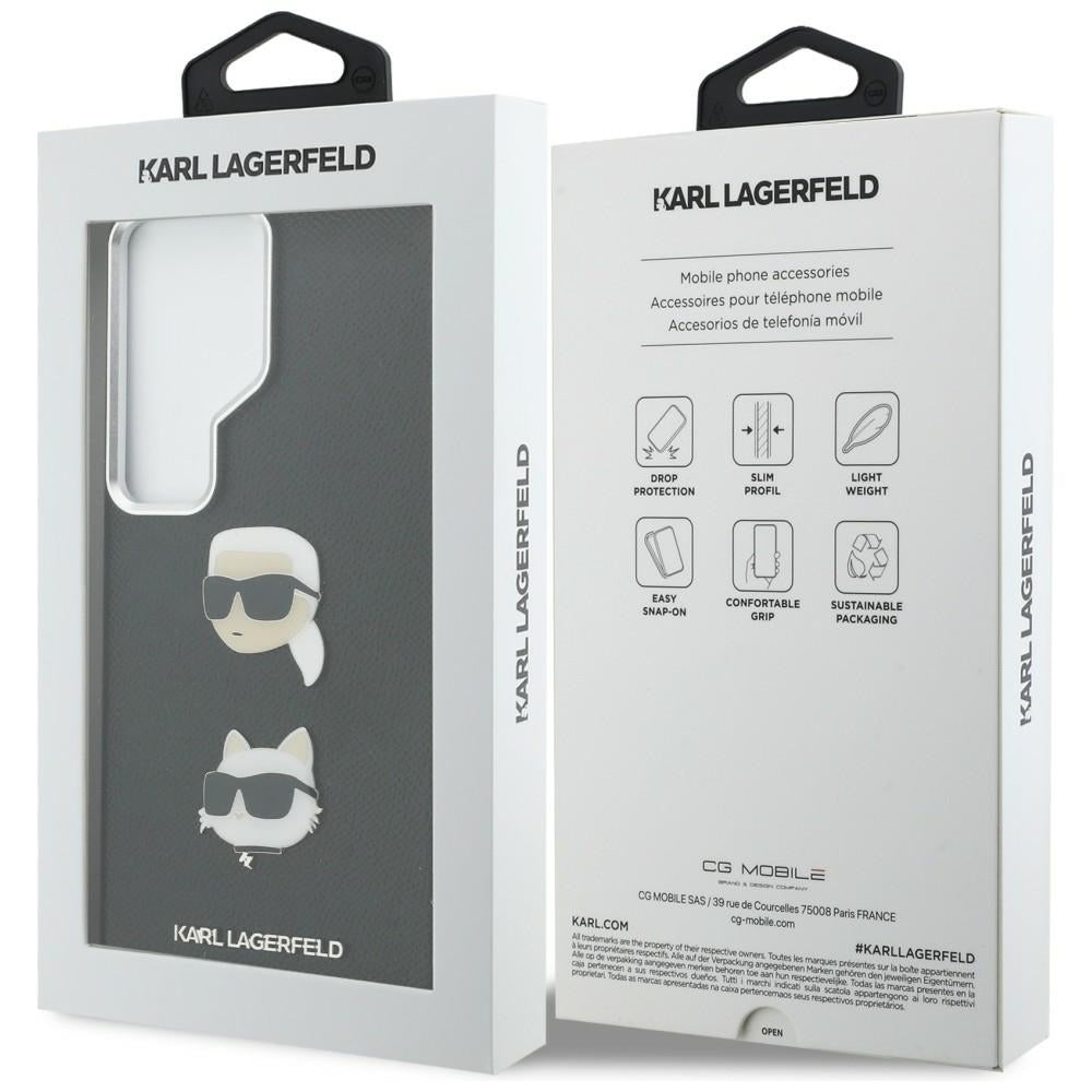 Suojakotelo Samsung Galaxy S26 Ultra S948:lle, Karl Lagerfeld, Saffiano Karl & Choupette's Head Pin, Musta