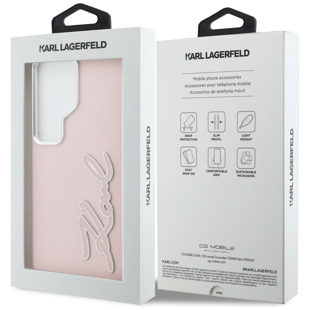 Kotelo Samsung Galaxy S26 Ultra S948:lle, Karl Lagerfeld, Signature Resin Logo, Pinkki