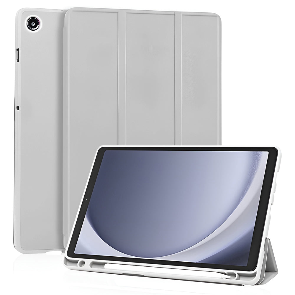 Kotelo Samsung Galaxy Tab A11 / Tab A9, Techsuit, Flex Trifold Uusi Malli, Harmaa