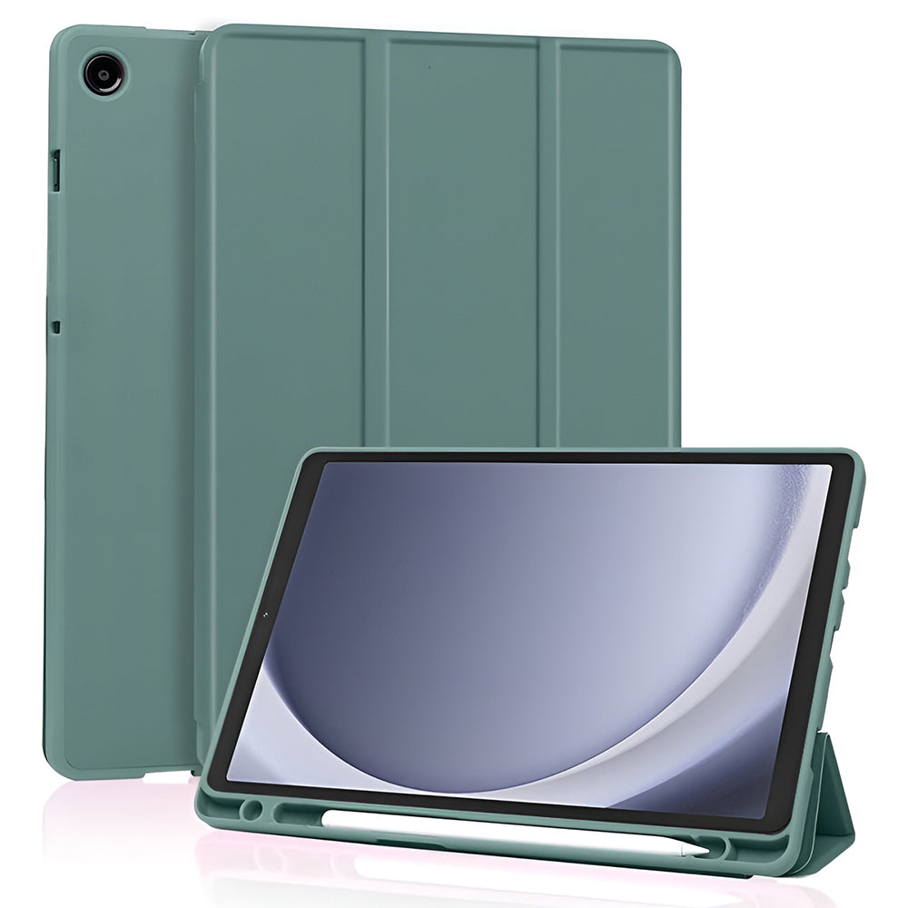 Kotelo Samsung Galaxy Tab A11 / Tab A9, Techsuit, Flex Trifold Uusi Malli, Vihreä