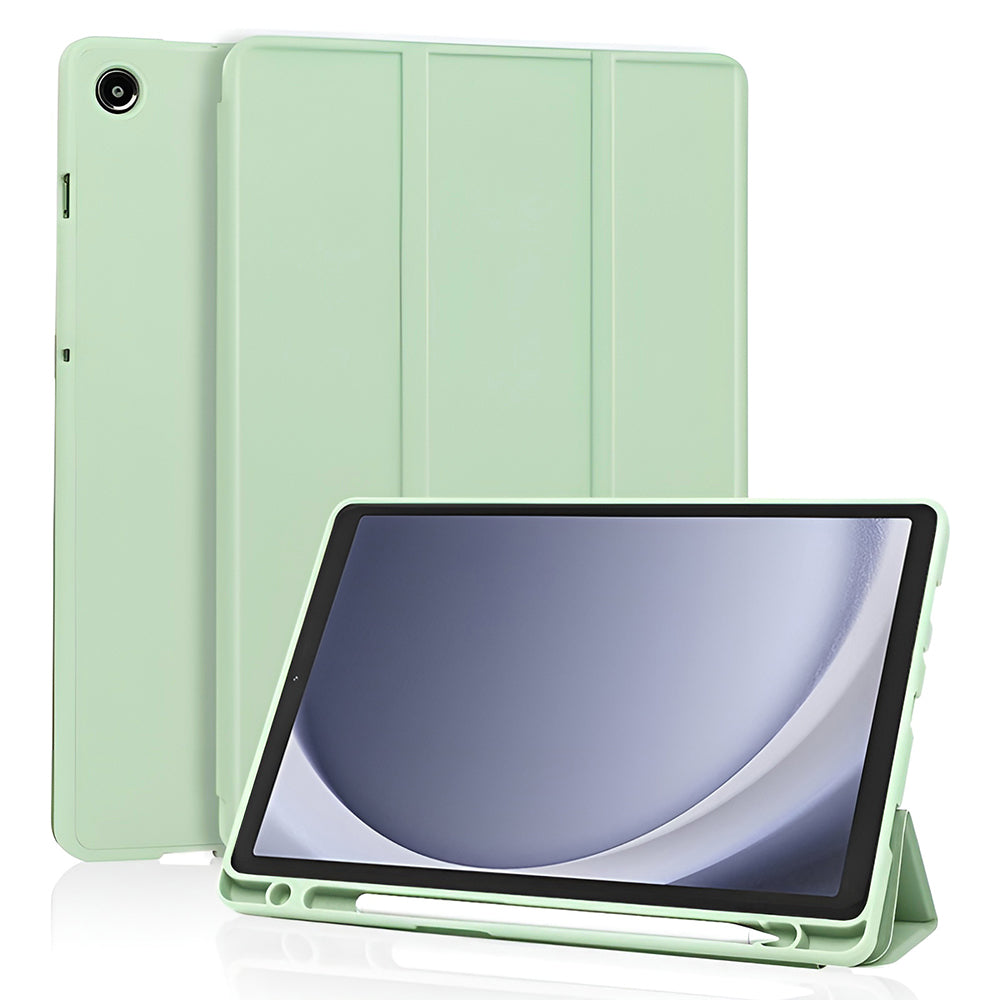 Kotelo Samsung Galaxy Tab A11 / Tab A9, Techsuit, Flex Trifold Uusi Malli, Matcha Vihreä