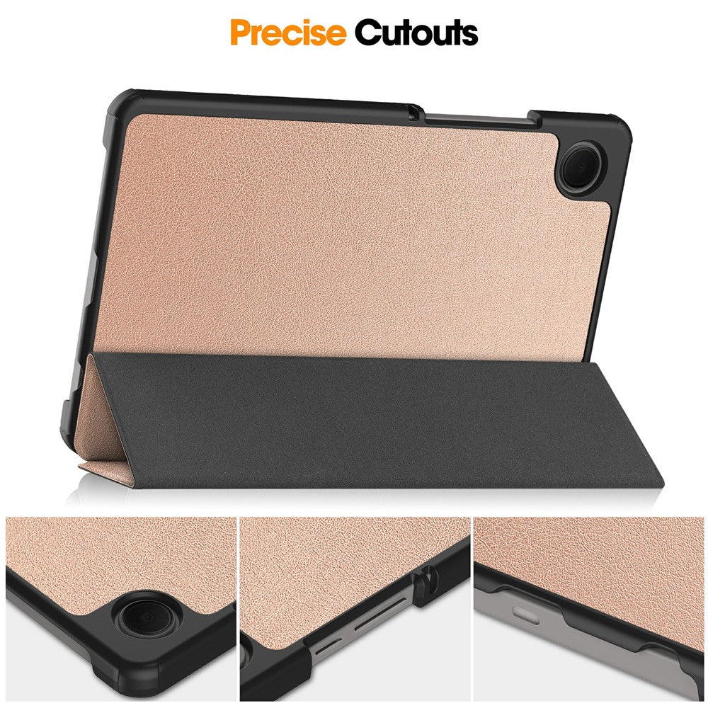 Suojakotelo Samsung Galaxy Tab A11 / Tab A9, Techsuit, FoldPro, Kultainen Vaaleanpunainen
