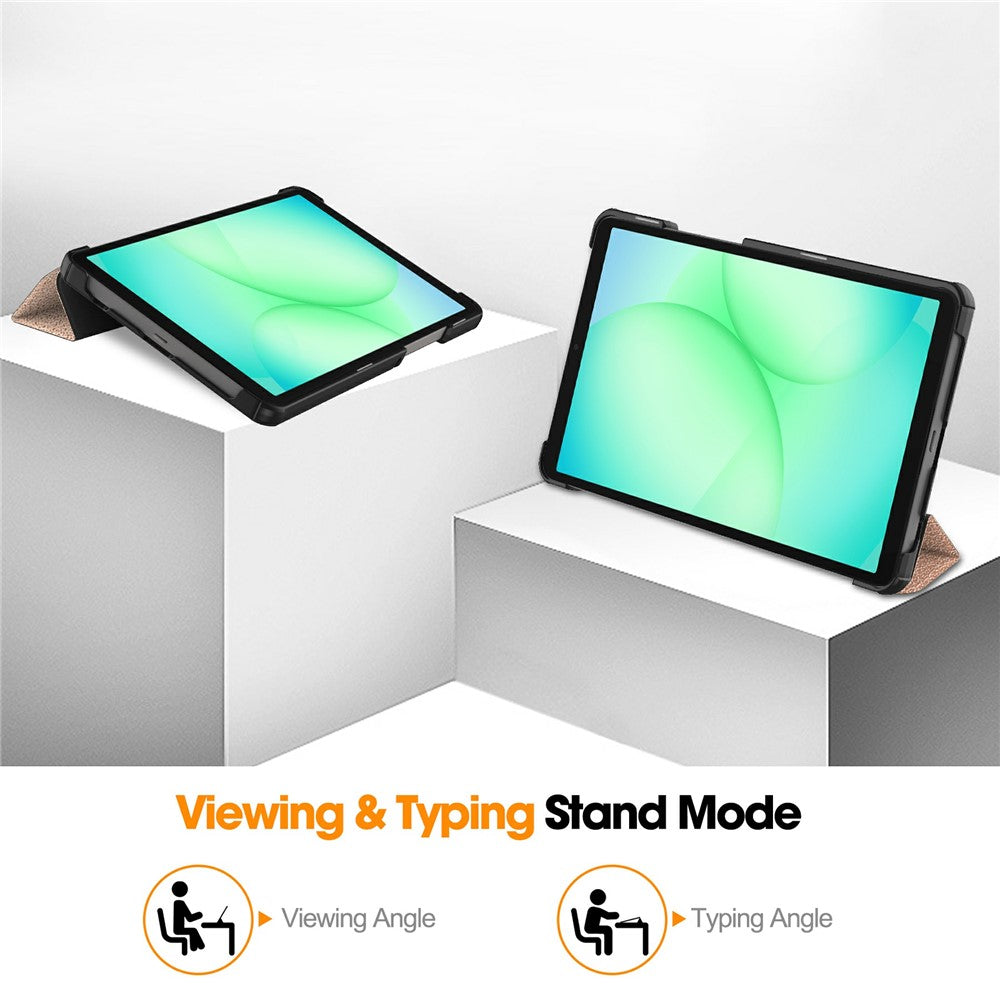 Suojakotelo Samsung Galaxy Tab A11 / Tab A9, Techsuit, FoldPro, Kultainen Vaaleanpunainen