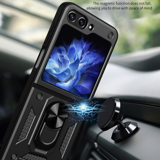 Kuori Samsung Galaxy Z Flip5 F731:lle, Techsuit, CamShield, Musta