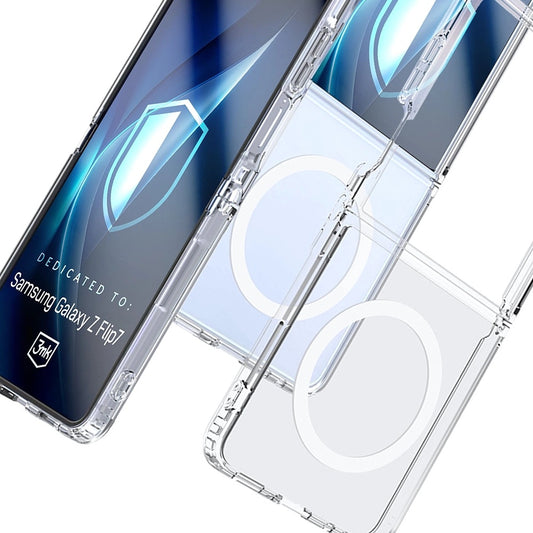 MagSafe-kuori Samsung Galaxy Z Flip7 F766:lle, 3MK, Armor MagCase, Läpinäkyvä