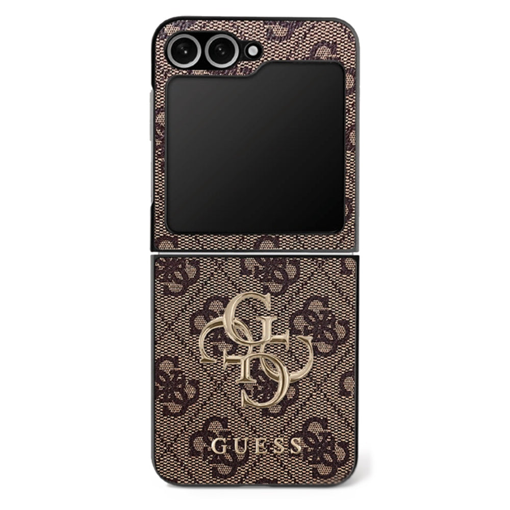 Suojakotelo Samsung Galaxy Z Flip7 F766:lle, Guess, 4G Metal Logo, Ruskea