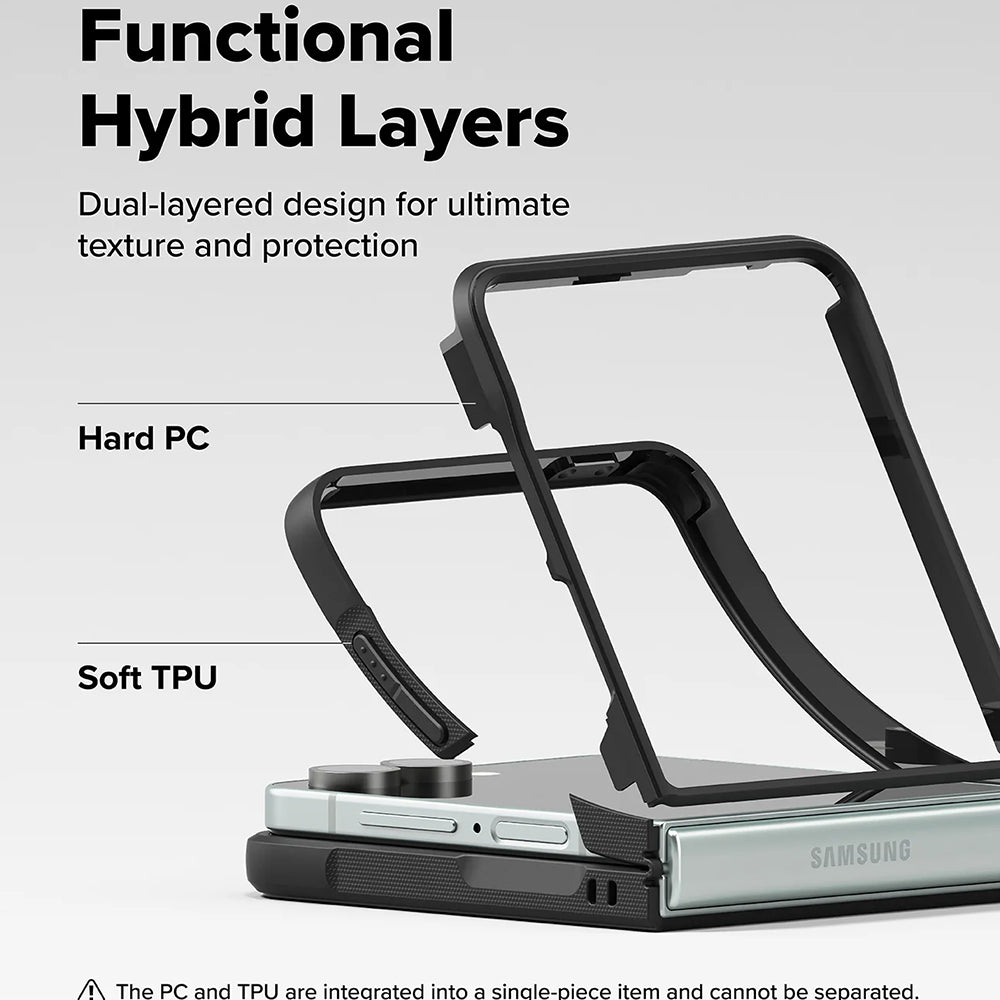 Kuori Samsung Galaxy Z Flip7 F766:lle, Ringke, Onyx, Musta