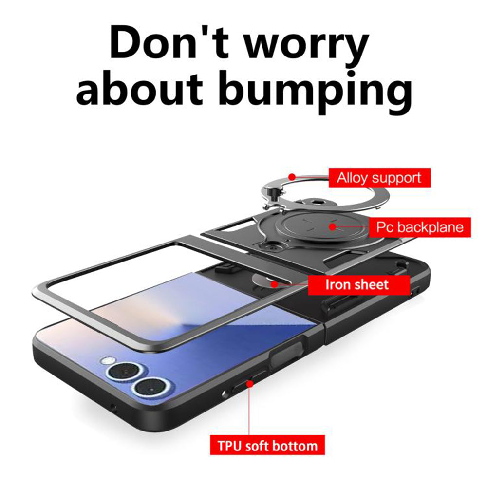 Kuori Samsung Galaxy Z Flip7 F766:lle, Techsuit, CamGuard Pro, Vaaleanpunakultainen