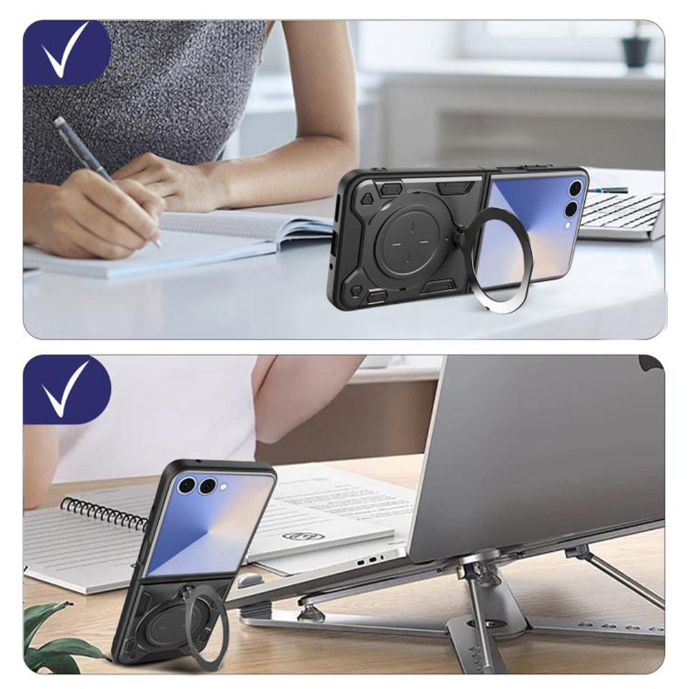 Kuori Samsung Galaxy Z Flip7 F766:lle, Techsuit, CamGuard Pro, Vaaleanpunakultainen