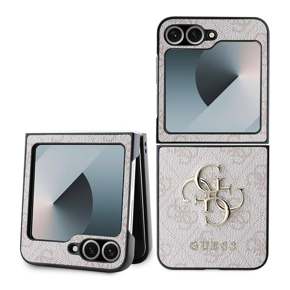 Kotelo Samsung Galaxy Z Flip7 FE F761 / Z Flip6 F741, Guess, 4G Metal Logo, Pinkki