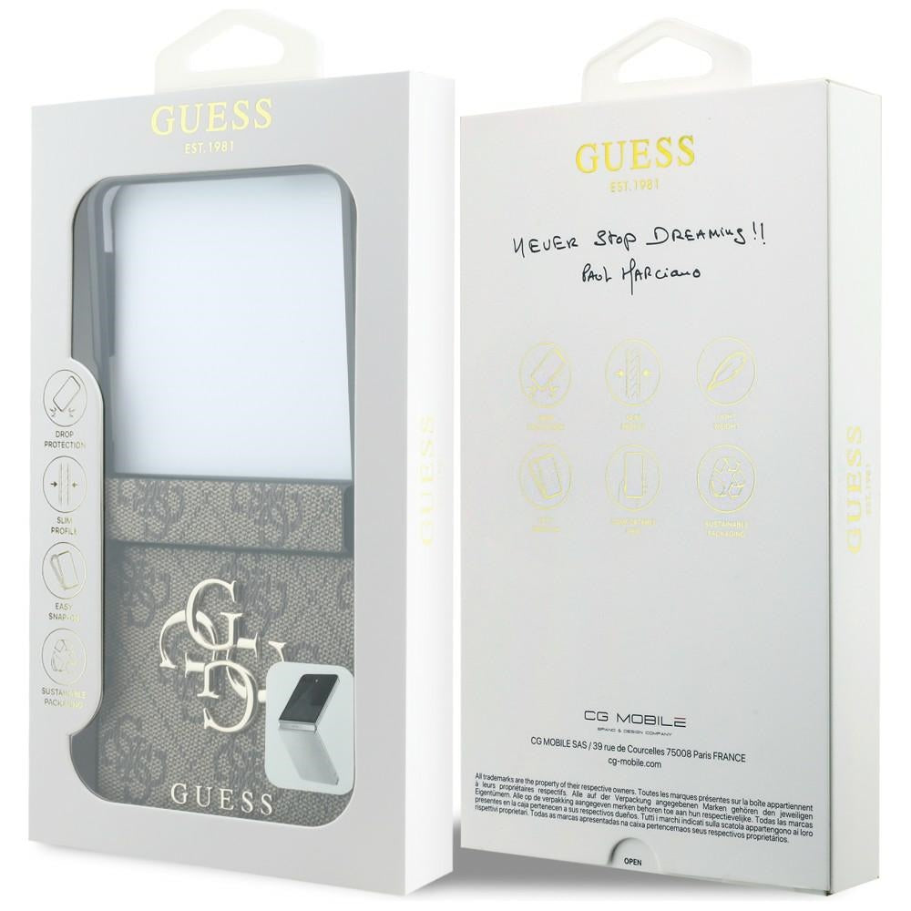Kuori Samsung Galaxy Z Flip8 F776:lle, Guess, 4G Big Logo, Ruskea