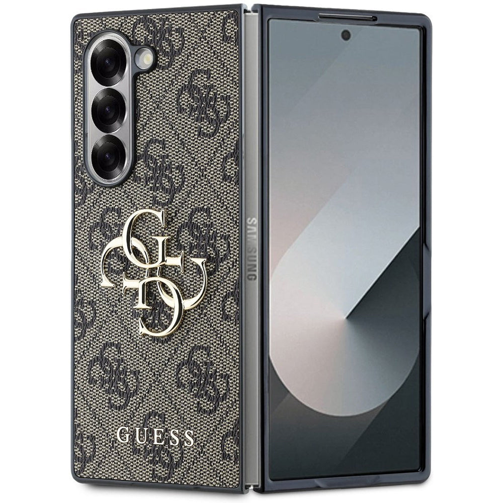 Suojakotelo Samsung Galaxy Z Fold6 F956, Guess, 4G Metal Logo, Ruskea