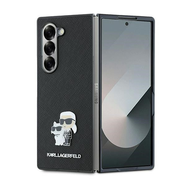 Suojakotelo Samsung Galaxy Z Fold6 F956:lle, Karl Lagerfeld, Saffiano Karl & Choupette Metal, Musta