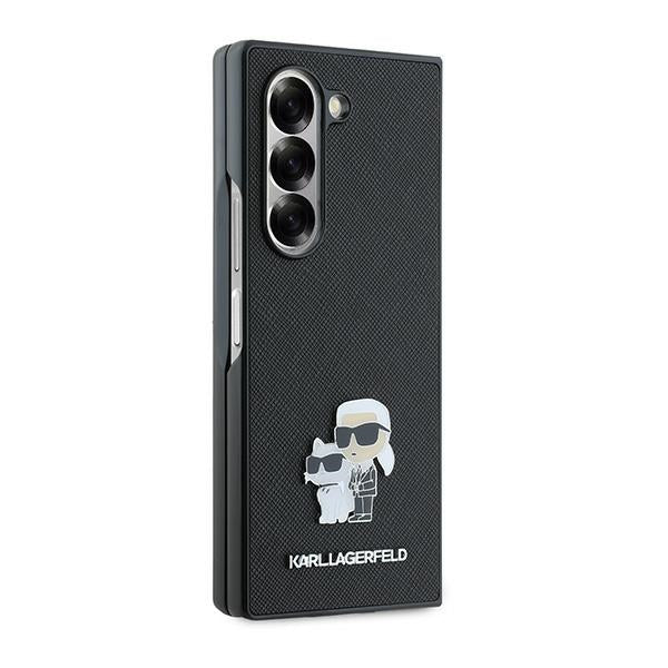 Suojakotelo Samsung Galaxy Z Fold6 F956:lle, Karl Lagerfeld, Saffiano Karl & Choupette Metal, Musta