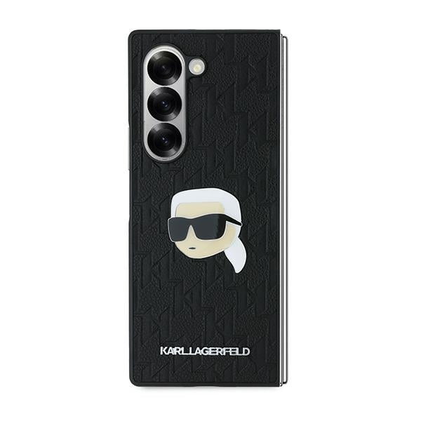 Kotelo Samsung Galaxy Z Fold6 F956:lle, Karl Lagerfeld, Saffiano Monogram Karl's Head Metal, Musta