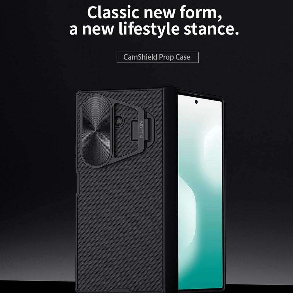 Kuori Samsung Galaxy Z Fold7 F966:lle, Nillkin, CamShield Prop metallilinssinsuojalla, musta