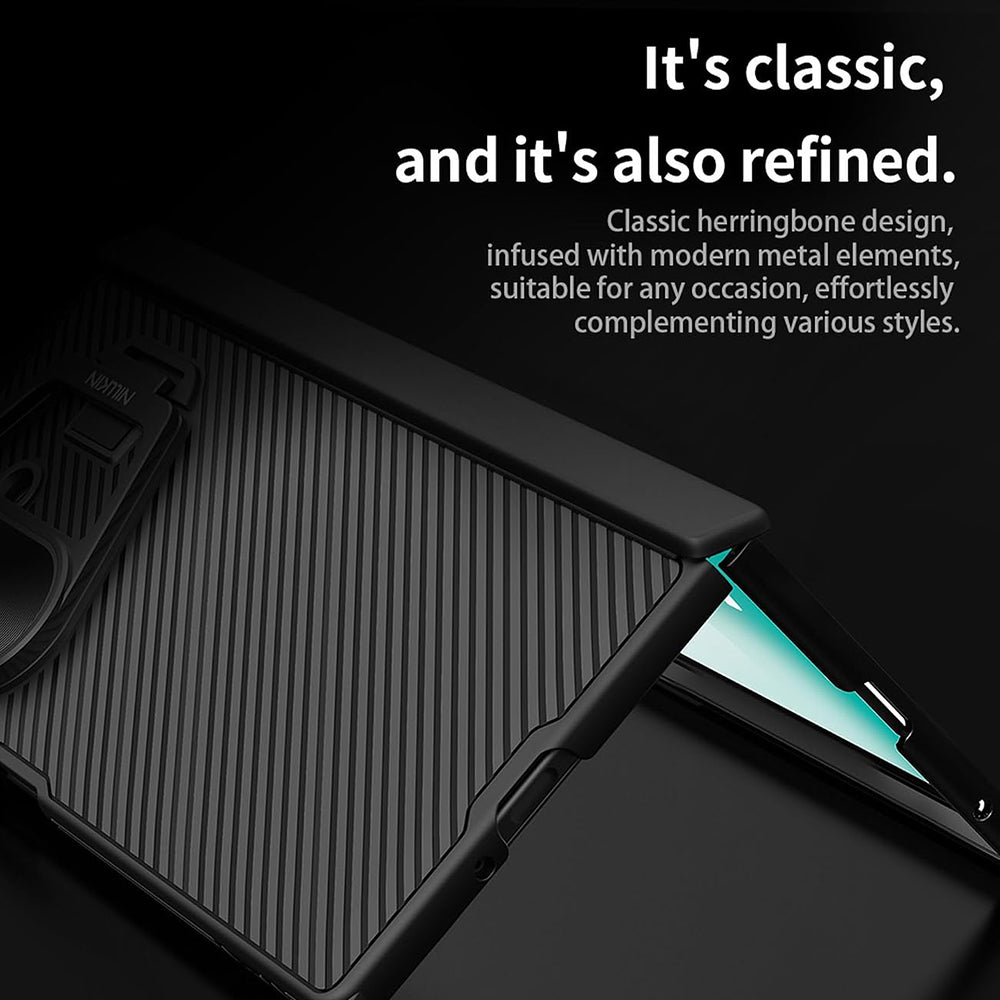 Kuori Samsung Galaxy Z Fold7 F966:lle, Nillkin, CamShield Prop metallilinssinsuojalla, musta