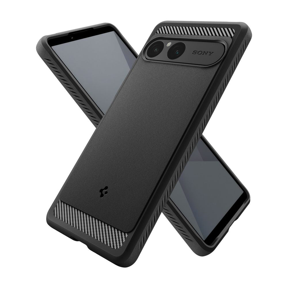 Kuori Sony Xperia 10 VII:lle, Spigen, Rugged Armor, Musta ACS09592