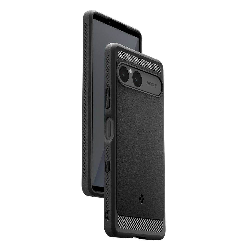 Kuori Sony Xperia 10 VII:lle, Spigen, Rugged Armor, Musta ACS09592