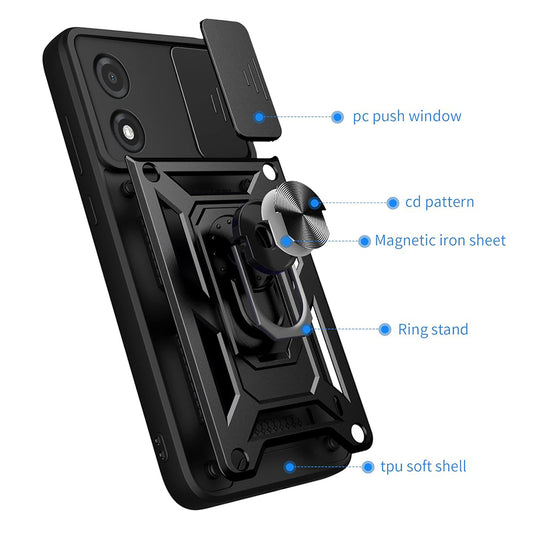 Kuori Tecno Pova 5 Pro:lle, Techsuit, CamShield, Musta