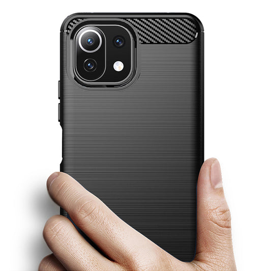 Kuori Xiaomi 11 Lite 5G NE / Mi 11 Lite 5G / 11 Lite, Techsuit, Hiili, Musta