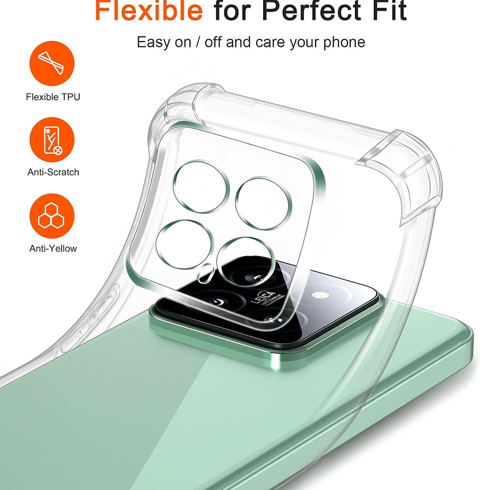 Suojakotelo Xiaomi 14 Prolle, Techsuit, Iskunkestävä Kirkas, Läpinäkyvä