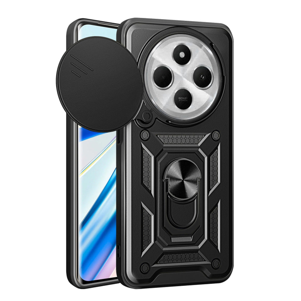 Kuori Xiaomi Poco C75 / Redmi 14C:lle, Techsuit, CamShield, Musta