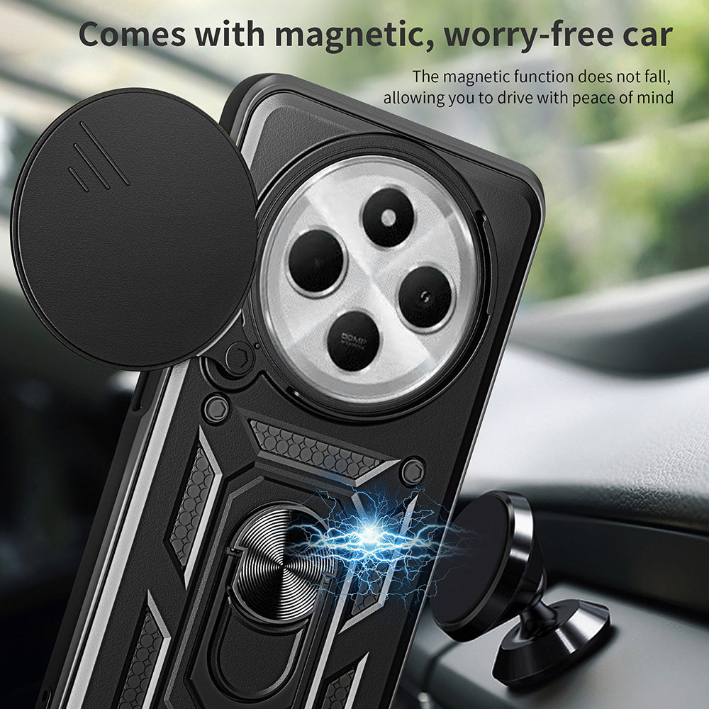 Kuori Xiaomi Poco C75 / Redmi 14C:lle, Techsuit, CamShield, Musta