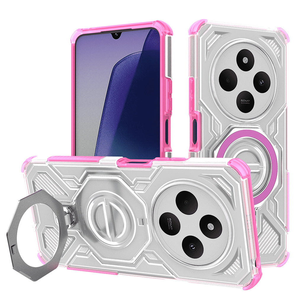 Kuori Xiaomi Poco C75 / Redmi 14C:lle, Techsuit, Carbon Shield Pro, Vaaleanpunainen