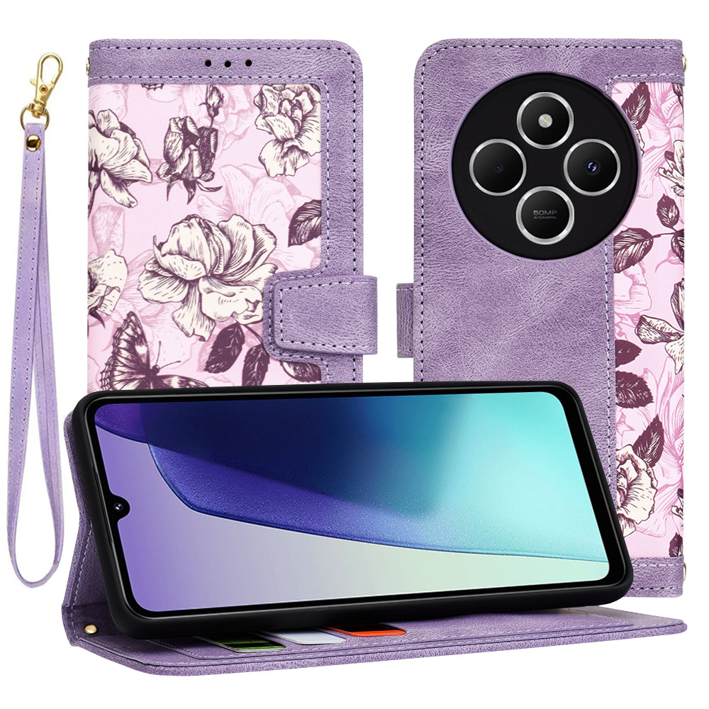 Suojakotelo Xiaomi Poco C75 / Redmi 14C, Techsuit, FlipCraft, Violetti