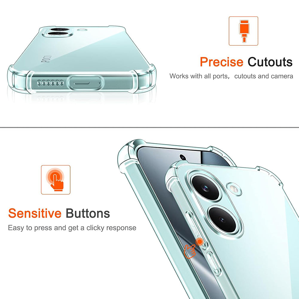 Suojakotelo Xiaomi Poco X8 Prolle, Techsuit, Iskunkestävä Kirkas, Läpinäkyvä