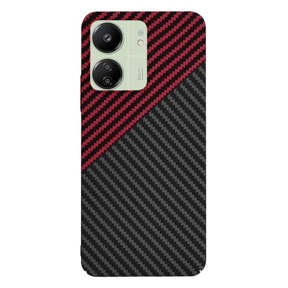 Kuori Xiaomi Redmi 13C 5G / 13C / Poco C65:lle, Techsuit, Carbonite FiberShell, Musta Punainen