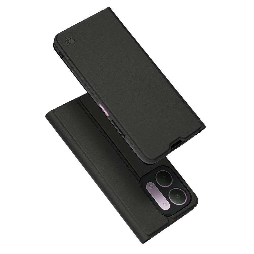 Kuori Xiaomi Redmi 17C 5G:lle, Techsuit, Magskin Book, Musta